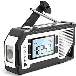 Opwindbare zaklampradio, draagbare AM/FM/WB-radio voor noodgevallen met zaklamp, leeslamp, SOS-alarm, zonne-crankradio met kurkentrekker voor buiten, kamperen
