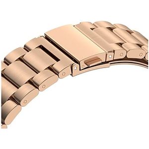 EDVENA Geen hiaten rvs riem compatibel met Samsung Galaxy horloge 4 klassieke 46mm 42mm / horloge4 44 mm 40 mm polsband gebogen einde metalen armband (Color : Rose gold, Size : Watch 4 classic 46mm