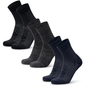 DANISH ENDURANCE Lichte Merino Wol Wandelsokken Dames en Heren Sportsokken - anti blaren - 3 paar - Maat 35-38