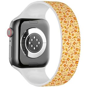 Solo Loop Band Compatibel met All Series Apple Watch 42/44/45/49mm (Spanje Them National Items) Elastische siliconen band band accessoire, Siliconen, Geen edelsteen