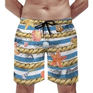 Underwater World Coral Seashell Mens Beach Shorts Sneldrogende Board Shorts Mesh Voering Strandbroek Gym Zwembroek 3XL