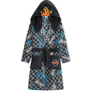 Hot Wheels Badjas - pluizige fleece ochtendjassen voor jongens, Grijs, 4-5 jaar