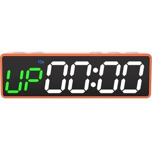 Draagbare Gym Timer Interval Timer Workout Fitness Klok Countdown/UP/Stopwatch Magnetische LED USB Oplaadbaar for Thuis garage Nauwkeurig en Stil (Color : Orange, Size : A)