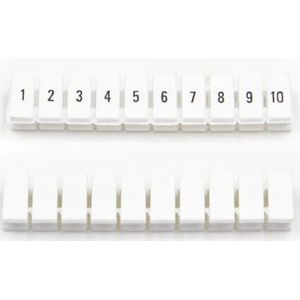 10 stuks markeringsetiketten voor klemmenblok ZB4 nylon PA66 transparant voor elektrische apparatuur op DIN-rail (31-40)