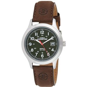 Timex Herenhorloge kwarts T40091, bruin/olijf, Eén maat, Expedition® metalen veld.