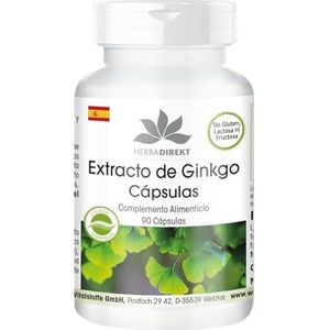 Ginkgo Biloba-extract 95mg - met flavonen en lactonen - veganistisch - 90 capsules | HERBADIREKT by Warnke Vitalstoffe - Duitse apothekerskwalitei