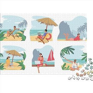 Stranddag legpuzzel voor volwassenen puzzels kartonnen puzzels - Relax Puzzels Games-Brain Teaser Puzzel Familie Uitdagende Spelletjes als Kerstmis Verjaardagscadeaus 500 stuks (52 x 38 cm)