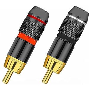 12 stuks/partij RCA stekker stekker solderen stekker luidspreker kabel draad stekker 6 paar rood + zwart