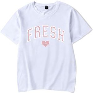 Fresh Love Tee Mannen Vrouwen Mode T-Shirt Unisex Jongens Meisjes Cool Korte Mouw Shirt Casual Zomer Kleding, Wit, 4XL