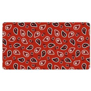 Rode Paisley Bandana Antislip Muismatten Grappige Bureau Mat Rubber Laptop Schrijven Mat Voor Gamer Kantoor Thuis 40X75cm