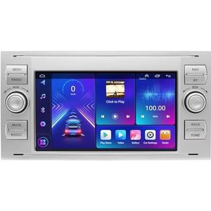 Android 14 2 Din Autoradio voor Ford Focus 2 Mondeo S/C-Max Kuga Fiesta Fusion - Steun Carplay Android Auto DSP-7"" Touchscreen Auto Stereo Met Stuurwielbediening WIFI 4G Bluetooth Split-Screen(B,P4 4G