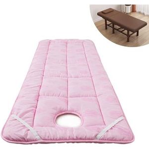 Massagebedmatras Met Gezichtsgat, Zacht, Ademend Schoonheidsmassagematras, Hoeslaken For SPA-massagetafel, Matrasbeschermers For SPA-hotel, Schoonheidssalon, Massagebed(Pink,S 60x185cm)