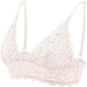 MOMANDA Vrouwen Draad Gratis Licht Gevoerde Moederschap Verpleeging Kant Bra Bralette Roze Wit 70E