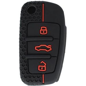 Autosleutel beschermhoes Siliconen Autosleutelhoes Voor A1 A3 A4 A5 A6 A7 A8 R8 TT S5 S6 S7 S8 Sq5 Q5 Q7 Rs4 Opvouwbare Afstandsbediening Sleutelhoesje Fob Keyless Sleutel Shell