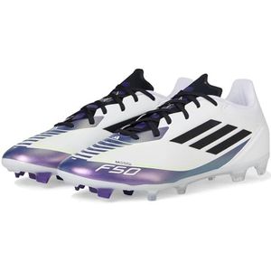 adidas Unisex F50 League Messi Firm/Multi Ground Sneaker, White/Black/Unity Purple, 11 US Men