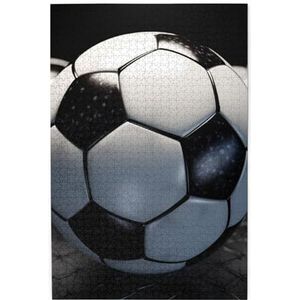 Voetbal bal puzzels 1000 stuks gepersonaliseerde legpuzzels houten foto puzzel voor volwassenen familie foto puzzel geschenken voor bruiloft verjaardag Valentijnsdag geschenken (74,9 cm x 50 cm)