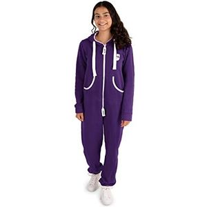 Gennadi Hoppe Kinderjumpsuit overall relaxpiece trainingspak meisjes pak jongens, paars (paars), 5-6 Jaar