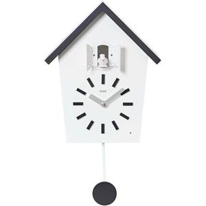 Cuco Clock Koekoeksklok 'Boerderij' met slinger wandklok moderne koekoeksklok slingerklok 28,3 × 22,8 × 10,4cm zwart