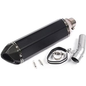 LFYEQZ Motorfiets Uitlaat Mid Pijp Link Buis Slip Op 470mm Uitlaat End Tips Voor B&MW Voor F650GS Voor F700GS Voor F800GS Voor F800GS ADV(B)