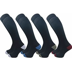Gawilo Steunkniekousen, 4 paar, - reis- en compressiekousen voor dames en heren, zwart, 43-46 EU