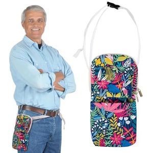 Nefrostomiesonde en drainagezakafdekking met verstelbare heupriem en katheterslangafdekking voor nefrostomie buitenzakhouder (blauw-roze)