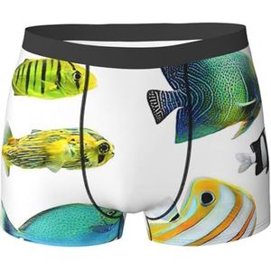 EdWal Ocean Tropical Fish Print Atletisch ondergoed voor heren, ondergoed voor heren, boxerslip, zacht ondergoed, Zwart, L