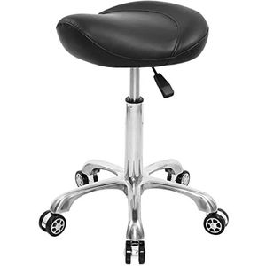 Nazalus Zadelkruk stoel met rugsteun, zwaar (158 kg), hydraulische rollende draaibare verstelbare kruk stoel voor salon spa schoonheidsmassage tandheelkundige kliniek thuiskantoor gebruik