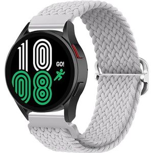 YONO Nylon Stretch Bandje 20mm - Horlogebandjes geschikt voor Samsung Galaxy Watch 5 / Pro / 4 / 3 / Active 2 - Garmin Approach / Forerunner / Venu 2 Plus / SQ / Vivomove - Polar Ignite / Unite – Lichtgrijs