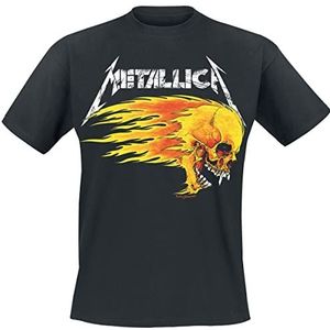 Metallica Flaming Skull Tour Tee T-shirt zwart XXL 100% katoen Band merch, Bands