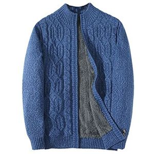 Bervoco Heren dikke warme wollen kasjmier trui winter rolkraag mannelijk vest outwear, A265-1 Denim Blauw, L