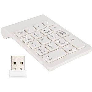 Mini USB Ergonomische 18 Toetsen Numeriek Toetsenbord, Draadloos Toetsenbord, Nummer Toetsenbord, voor Computer Accessoires voor PC (Wit)