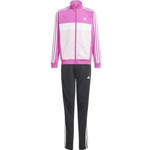 adidas Uniseks-Kind Essentials 3-Stripes Tiberio Track Suit, semi lucid fuchsia/white/clear pink/white, 13-14 Years