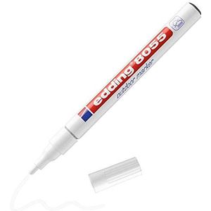 edding 8055 outdoor marker - wit - 1 verfstift - ronde punt 1-2 mm - hoge dekking, waterproof - buiten verfstift pen - voor permanent markeren van objecten, vuilnisbakken, kinderspeelgoed