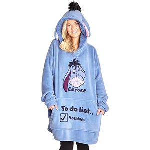 Disney Hoodie Deken, Sherpa Fleece Oversized Hoodie, Eeyore Stitch Geschenken (Blauw Eeyore)