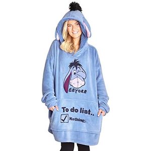Disney - Eeyore - Hoodie Deken - Blauw - Sherpa Fleece Oversized