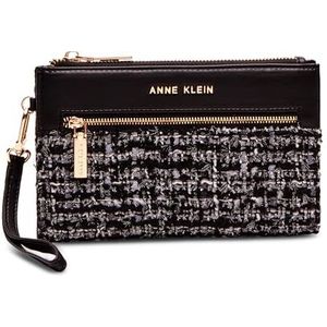 Anne Klein Dames Ak 2-delige cadeauset met tweed kaarthouder en ritssluiting armband/clutch, zwart multi, zwart (multi)