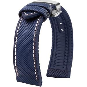 Geschikt for Breitling Geschikt for Hamilton Geschikt for Seiko Geschikt for Omega Geschikt for Tissot Nylon fluorrubber horlogeband Siliconen armband Herenhorlogeband Roestvrij stalen gesp (Color :