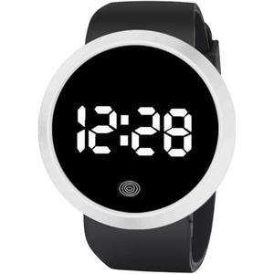 BOSREROY LED Sport Horloge voor Vrouwen Mannen Paar, Eenvoudige Modieuze Touch Screen Ronde Armband Horloge, Zwart & Wit, 4