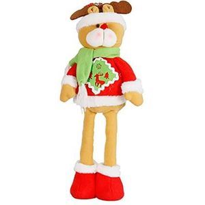 INEOUT Grote maat kerstpoppen Intrekbare kerstman Claus Snowman Elk Toys Kerstfigines Kerstcadeau for Kid Red Xmas Tree Ornament (Color : Brown)