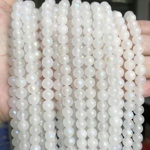 Natuurlijke oranje jades Chalcedoon stenen kralen losse ronde kralen voor sieraden maken 15 inch streng 6 8 10 12mm DIY armband ketting - maansteen - 6mm 61 stuks kralen