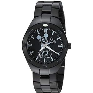 Disney Heren Analoog-Quartz Horloge met RVS Band WDS000627, Zwart, armband