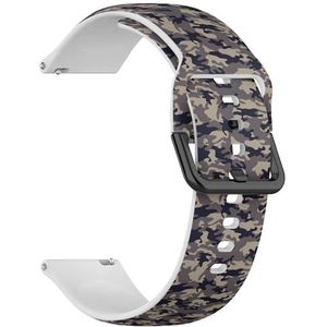 Compatibel met Garmin Forerunner 255S/255S Music/265S/Rey/Venu 2S/Venu 3S/Vivoactive 4S/Vivomove 3S, (Camouflage Military) 18 mm zachte siliconen sportband armband armband