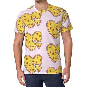 Liefdevol gevormde pizza heren T-shirt met korte mouwen casual ronde hals T-shirt mode zomer tops