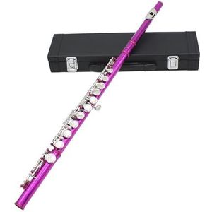 16-gaats C-sleutel gesloten open gaten fluit kleurrijke wit roze fluit voor beginners en beginners met speelinstrumenten (Color : Pink)