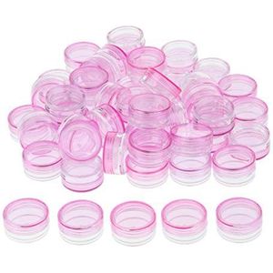 50 Stuks 3g Plastic Pot Potten Lotion Cream Monster Lege Container Roze