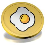 CombiCraft ontbijt consumptiemunten goud - munten met een opdruk van gebakken ei - diameter 29 mm - verpakking 100 stuks - handig betaalmiddel voor festivals, evenementen en horeca