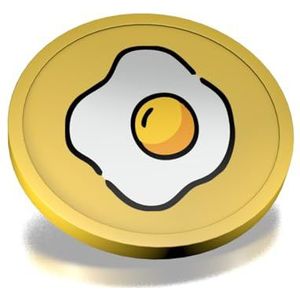 CombiCraft ontbijt consumptiemunten goud - munten met een opdruk van gebakken ei - diameter 29 mm - verpakking 100 stuks - handig betaalmiddel voor festivals, evenementen en horeca