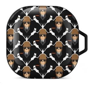 Grappige beveiliging lijfwachten gorilla oordopjes hoesje compatibel met Samsung hard shell beschermhoes zwart stijl