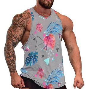 Aquarel Natuurlijke Palmbomen Mannen Tank Top Grafische Mouwloze Bodybuilding Tees Casual Strand T-Shirt Grappige Gym Spier