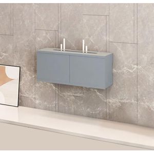 XCLOOZGL Modern Stijl Wifi Router Opbergdoos Verstopper Grote Capaciteit Projector Plank Wandmontage of Bureaublad Kabelmanagement Doos Houten Modem Organizer Stekkerdoos,D,40X11X21CM